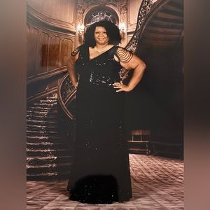 Floor length sequin dress